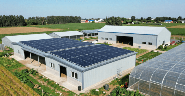 Impianti fotovoltaici installati sui tetti di edifici agricoli nell’ambito del bando Facility Parco Agrisolare 2026.